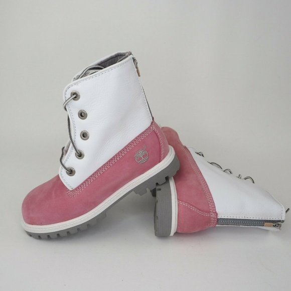 Timberland Other - Timberland Little Kids Boots Leather SPD UP Pink Grey